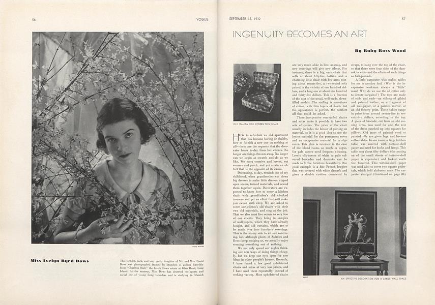 Ingenuity Becomes an Art | Vogue | SEPTEMBER 15, 1932