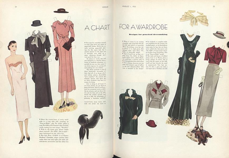 A Chart for a Wardrobe | Vogue | AUGUST 1, 1933