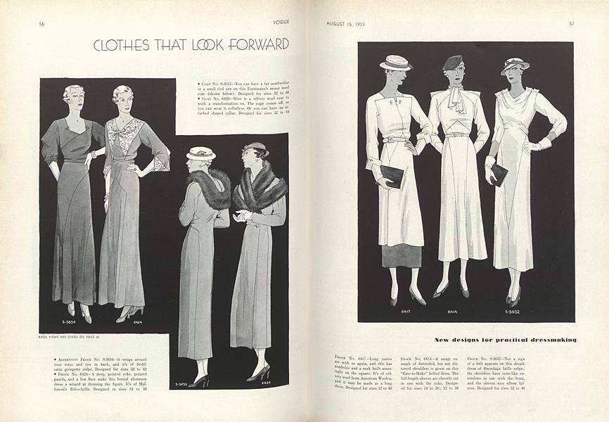 Clothes that Look Forward | Vogue | AUGUST 15, 1933
