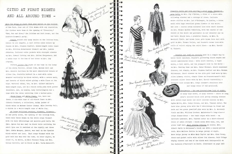 Cited at First Nights and All Around Town—