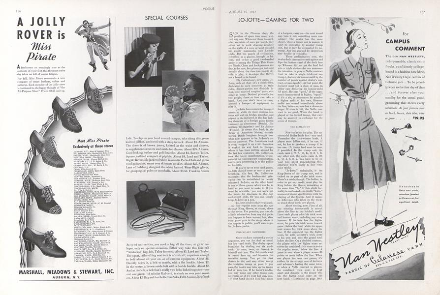 Jo-Jotte—Gaming for Two | Vogue | AUGUST 15, 1937