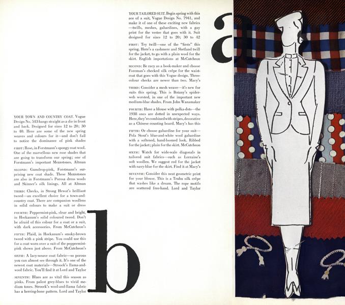 Vogue Designs—and Fabrics | Vogue | FEBRUARY 15, 1938