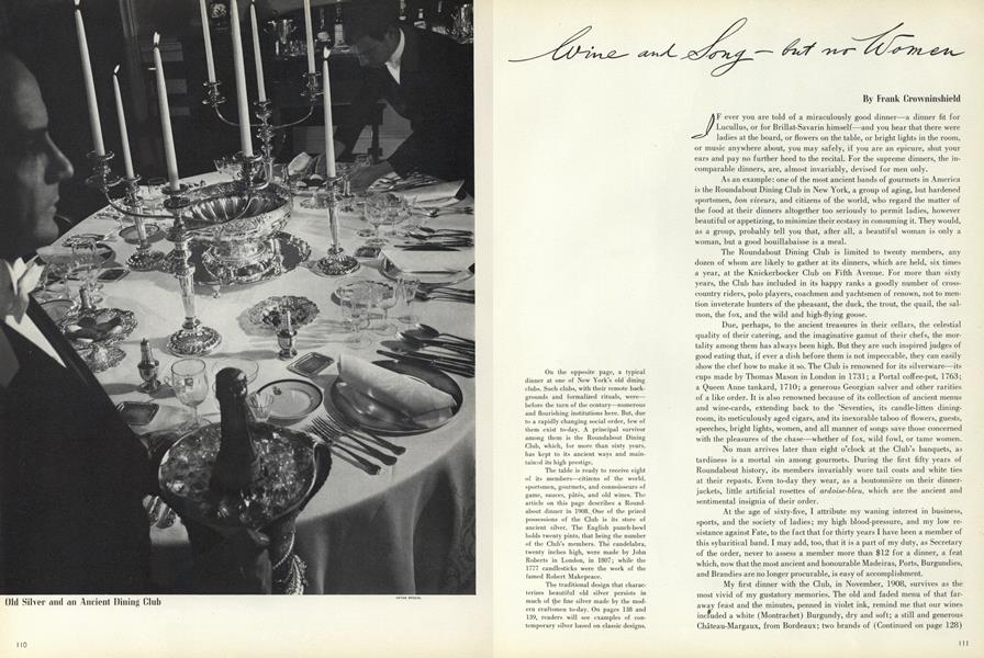 Wine and Song—But No Women