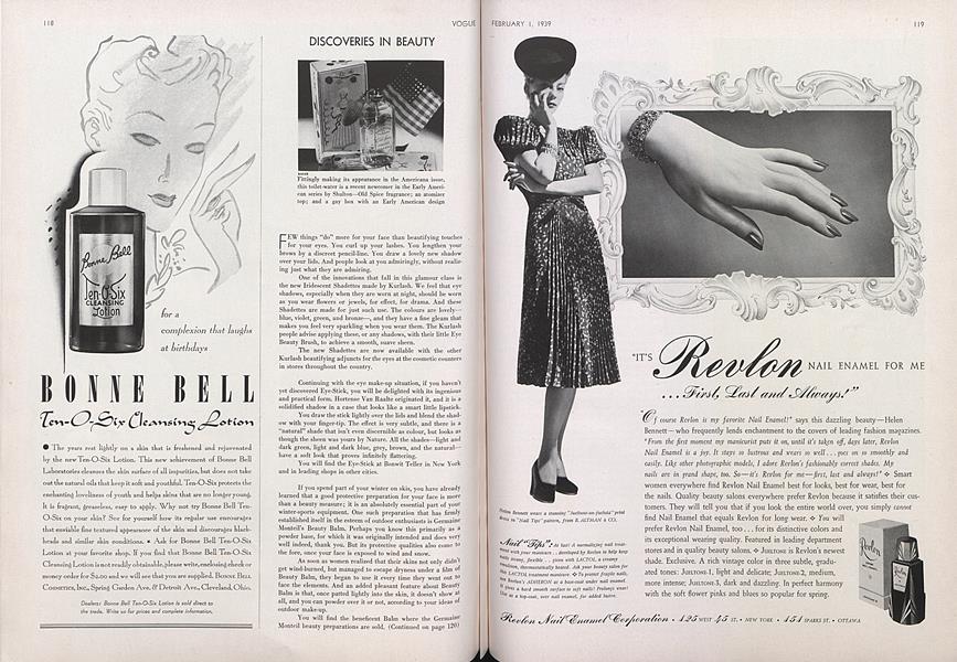 Discoveries in Beauty | Vogue | FEBRUARY 1, 1939