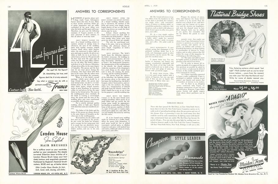 Answers to Correspondents