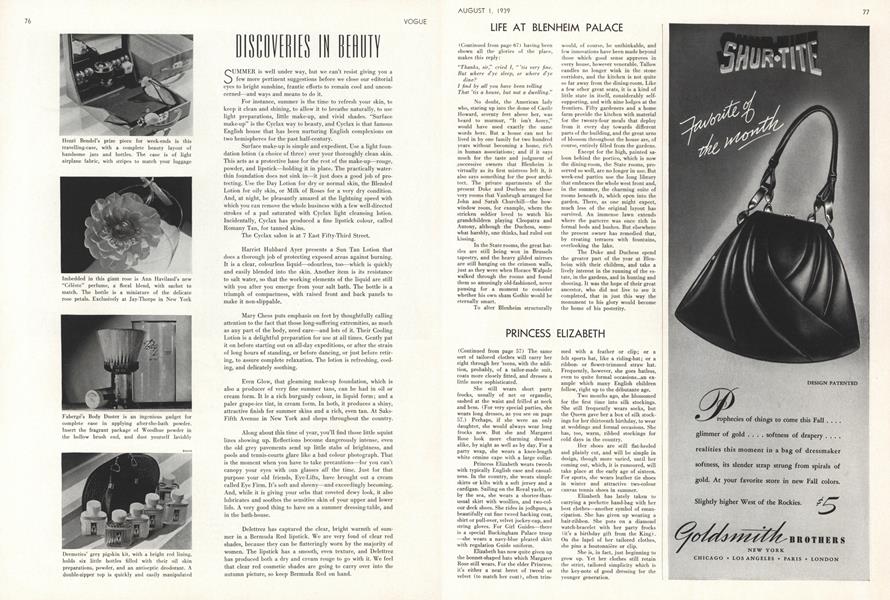 Discoveries in Beauty | Vogue | AUGUST 1, 1939