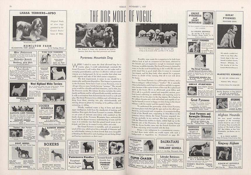 The Dog Mode of Vogue: Pyrenees Mountain Dog