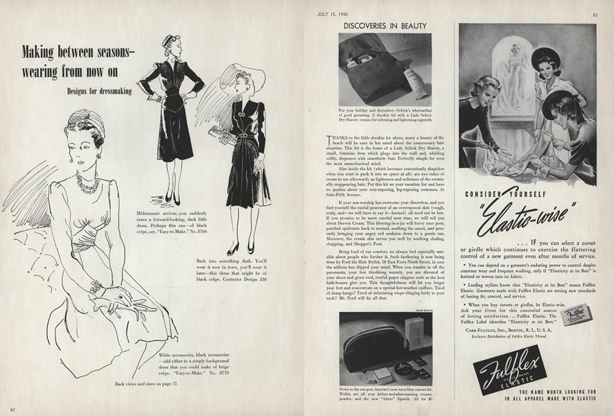 Doeskin Skit by Schick/Canvas Kit by Antoine... | Vogue | July 15, 1940
