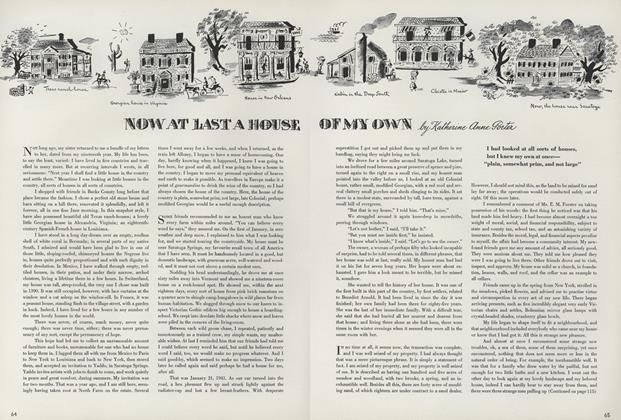 Now at Last a House of My Own