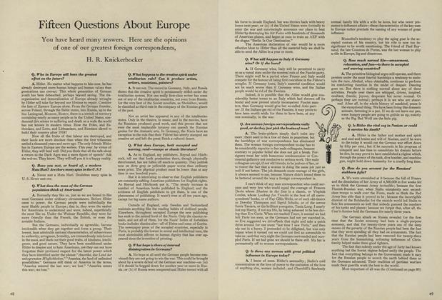 Fifteen Questions about Europe