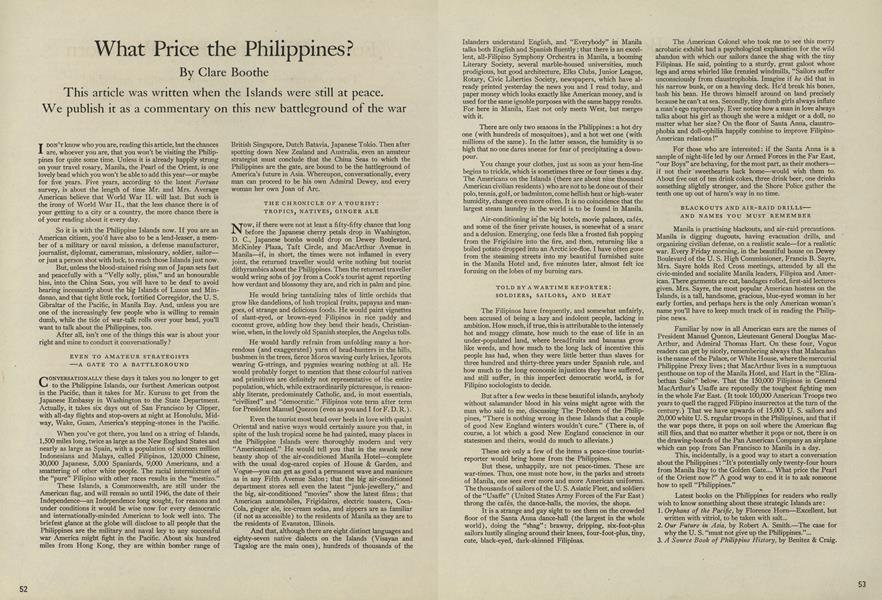 What Price the Philippines?