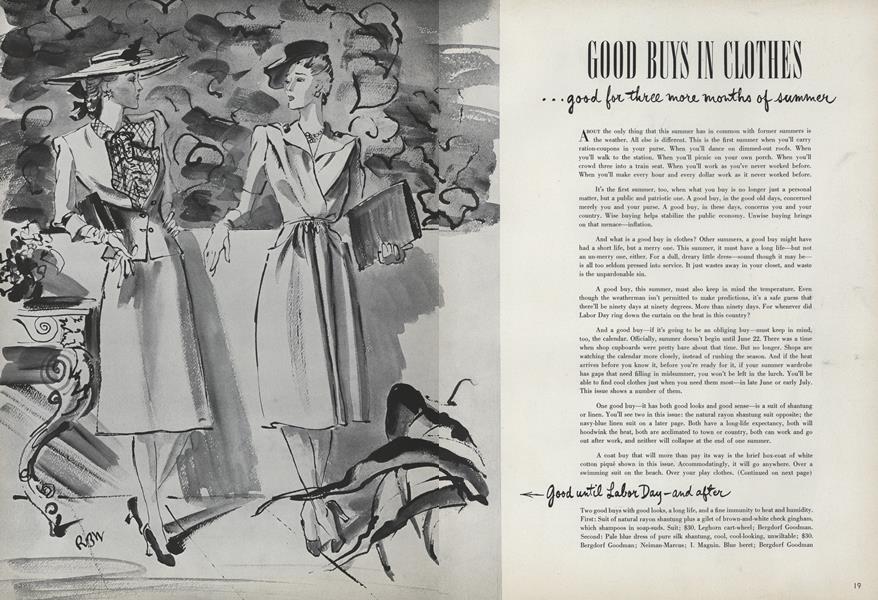 Good Buys In Clothes...Good for Three More Months of Summer