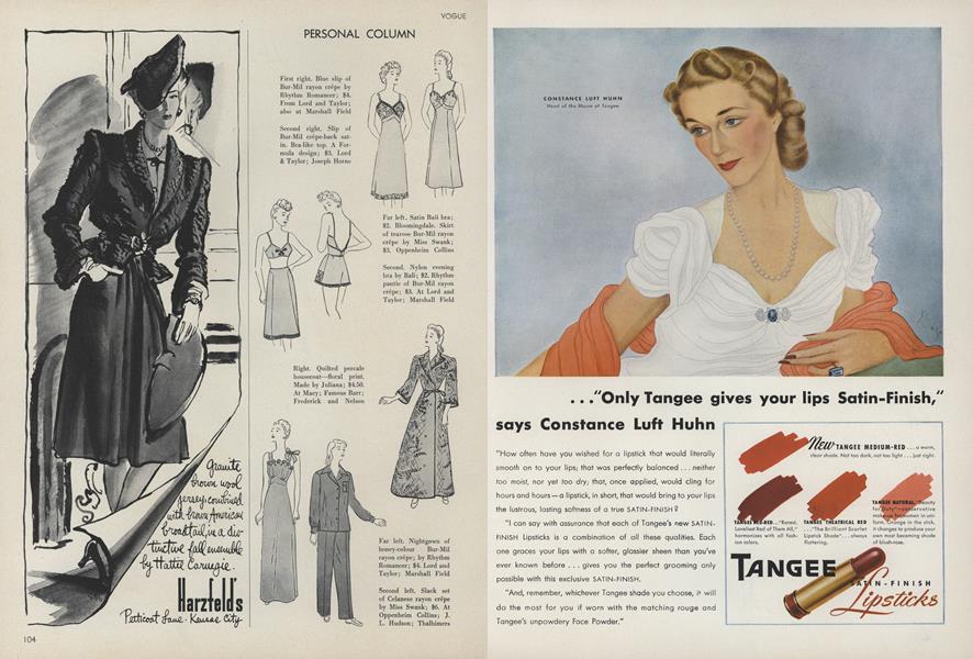 Personal Column Vogue SEPTEMBER 15, 1942