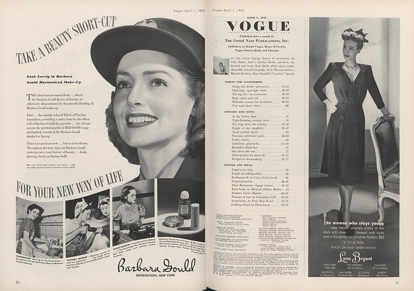 Table of Contents | Vogue | APRIL 1, 1943