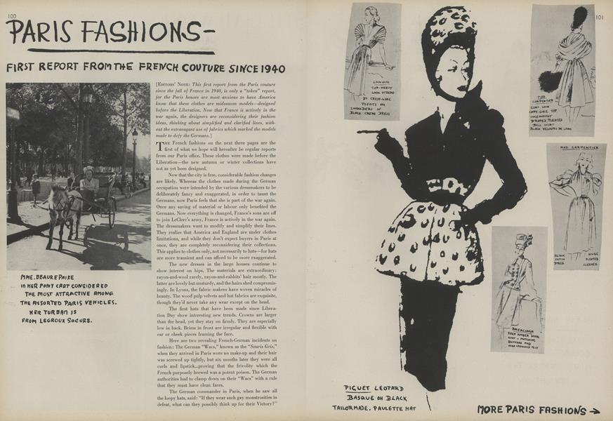 Paris Fashions: First Report from the French Couture Since 1940