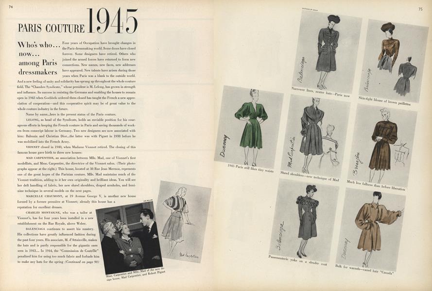 Paris Couture 1945 | Vogue | January 1, 1945