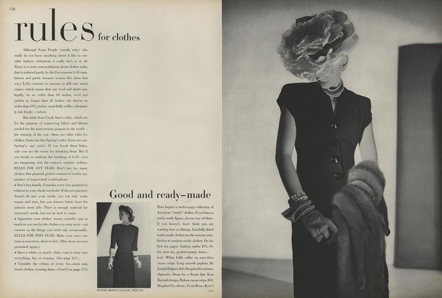 Rules for Clothes | Vogue | February 1, 1945