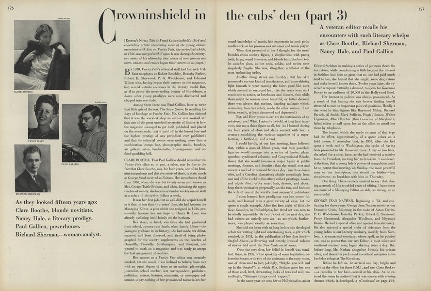 Crowninshield in the Cub's Den (Part 3)