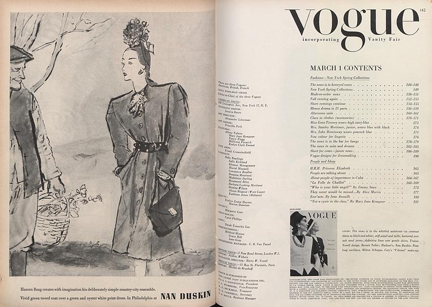 Table of Contents | Vogue | March 1, 1946