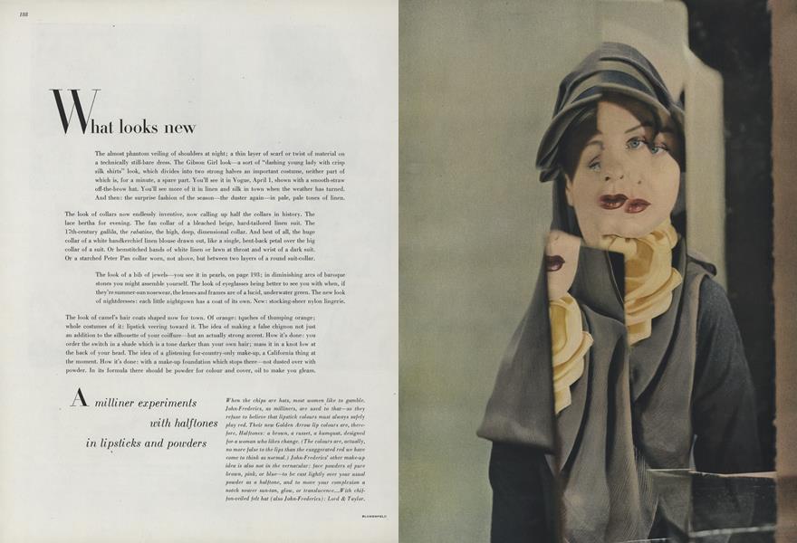 What Looks New/A Milliner Experiments with Halftones in Lipsticks and Powders