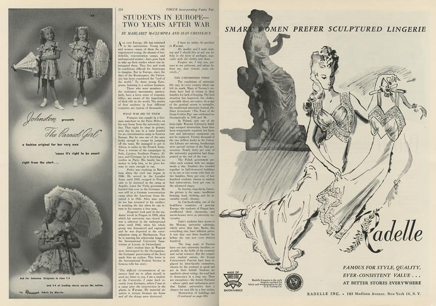 Students In Europe - Two Years After War