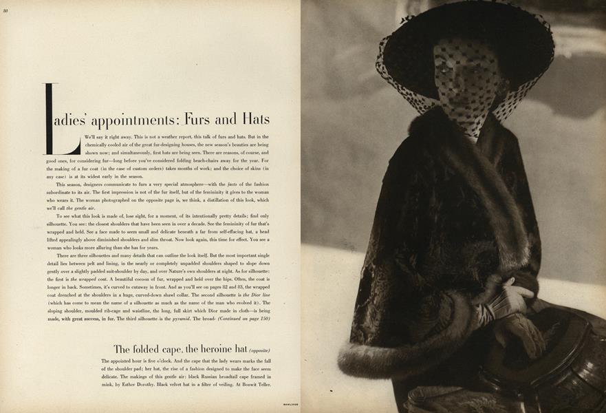 Ladies' Appointments: Furs and Hats