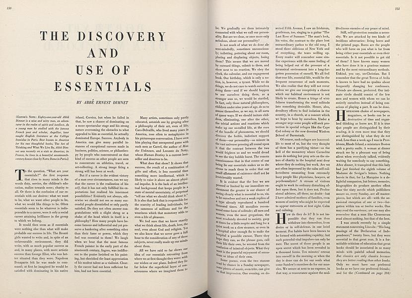 The Discovery and Use of Essentials