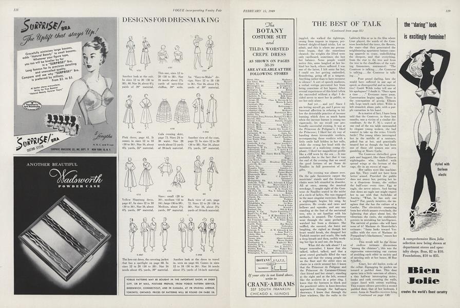 Vogue Designs for Dressmaking | Vogue | FEBRUARY 15, 1949