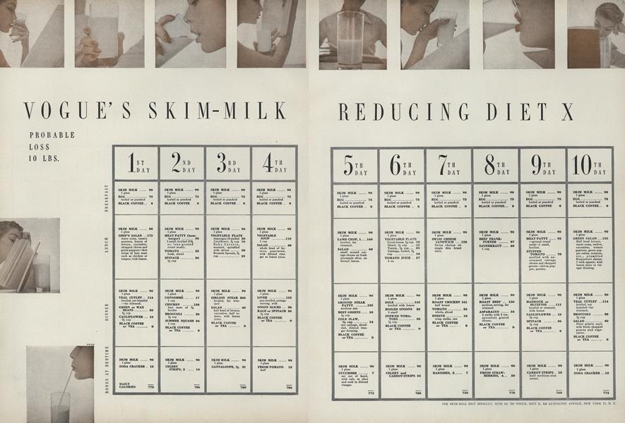 Vogue s Skim Milk Reducing Diet X Vogue July 1950