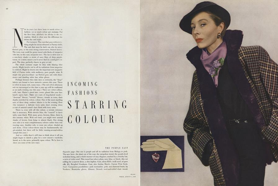 Incoming Fashions Starring Colour | Vogue | AUGUST 1, 1950
