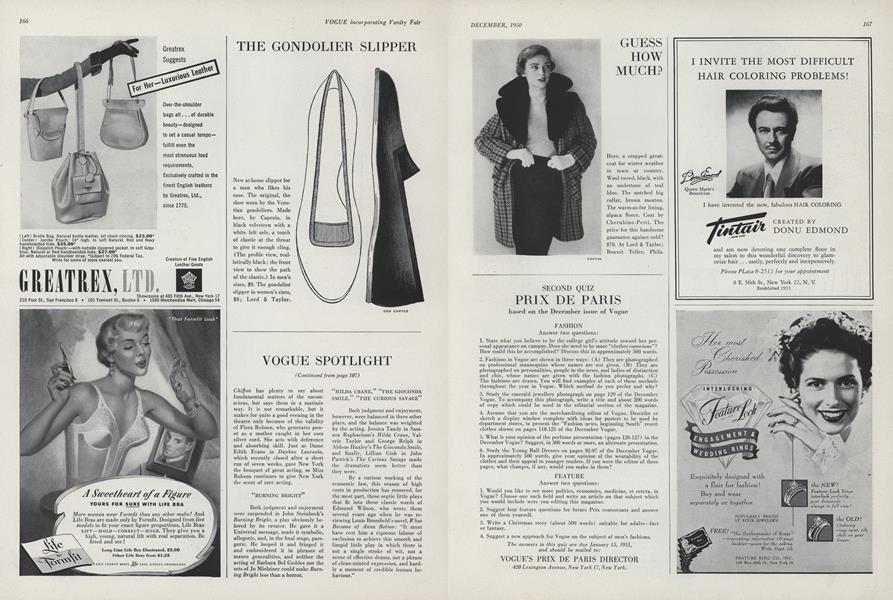 The Gondolier Slipper | Vogue | DECEMBER 1950