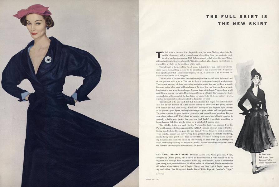 The Full Skirt is the New Skirt | Vogue | JULY 1951
