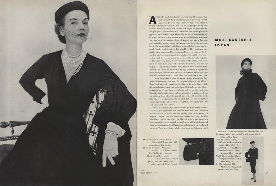 Mrs. Exeter's Ideas | Vogue | October 1, 1951