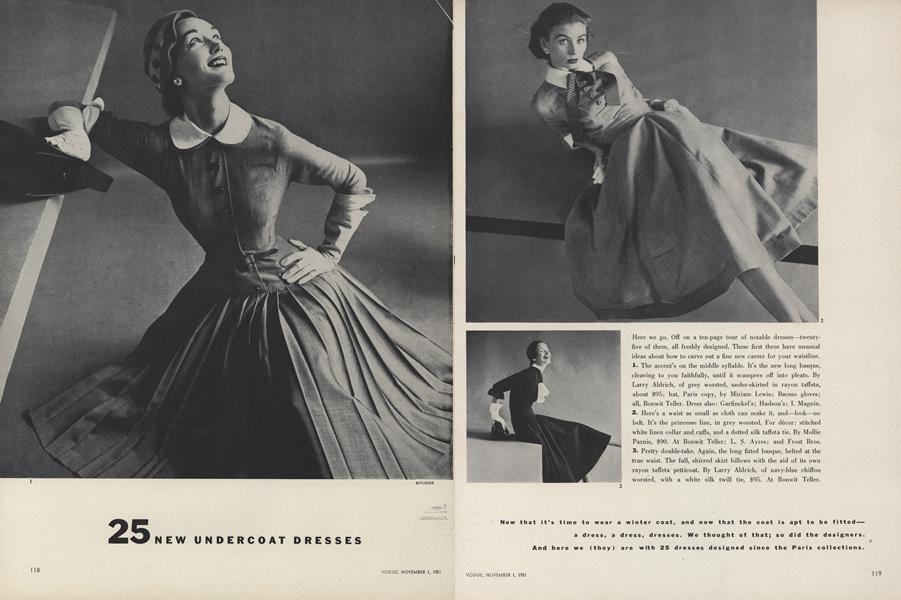 25 New Undercoat Dresses | Vogue | NOVEMBER 1, 1951
