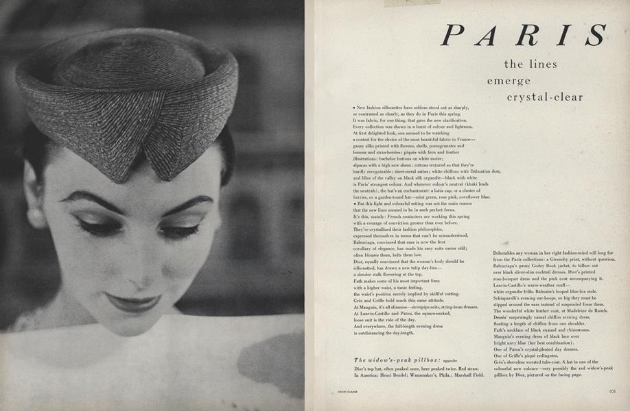 Paris: The Lines Emerge Crystal-Clear | Vogue | March 1, 1953