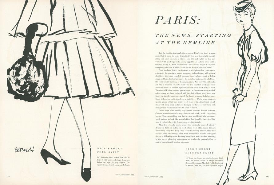 Paris: The News | Vogue | SEPTEMBER 1, 1953