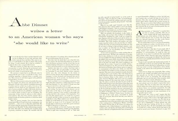 Abbe Dimnet Writes a Letter to an American Woman who Says "She Would Like to Write"