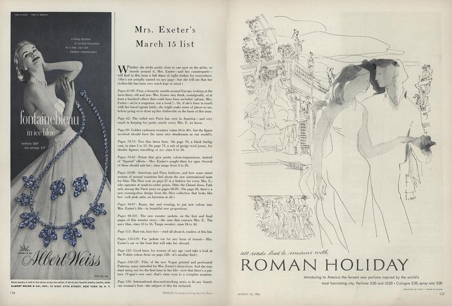 Mrs. Exeter's March 15 List