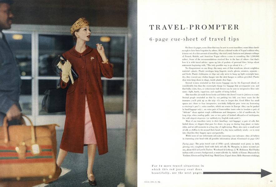 Travel-Prompter, 6-page Cue-Sheet of Travel Tips