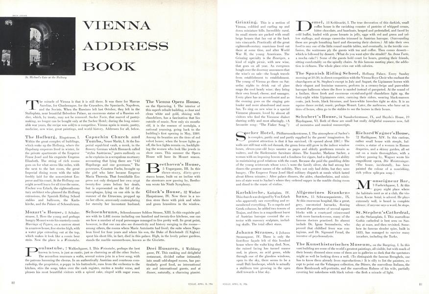 Vienna Address Book Vogue APRIL 15, 1956