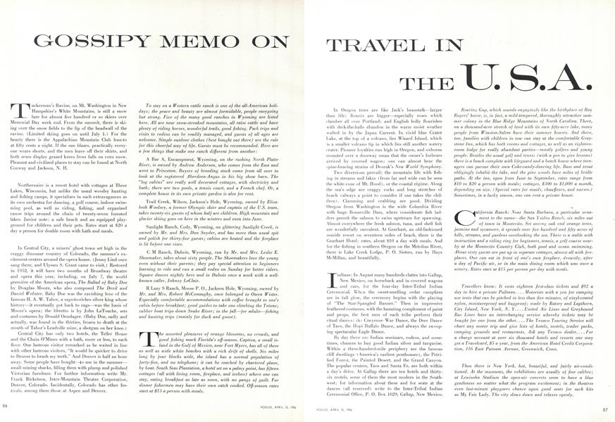 Gossipy Memo on Travel in the U.S.A.