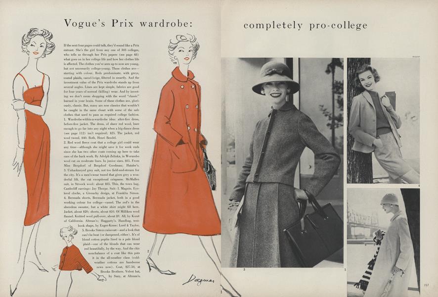 Vogue S Prix Wardrobe Completely Pro College Vogue August 1 1956