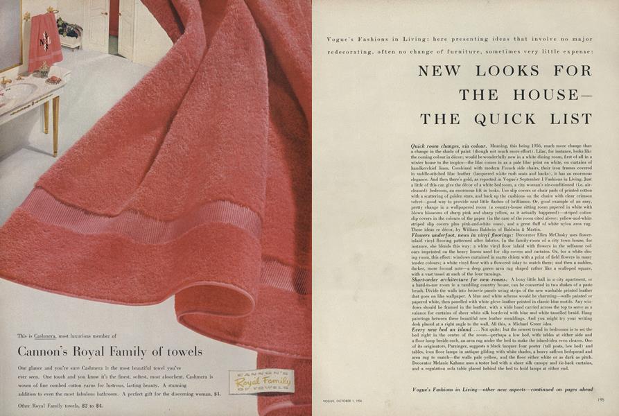 New Looks for the House—The Quick List