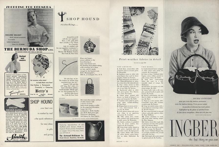 Print Weather an Arm's Length Away Vogue JANUARY 15, 1957