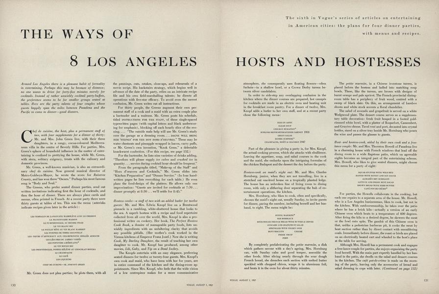 The Ways of 8 Los Angeles Hosts and Hostesses