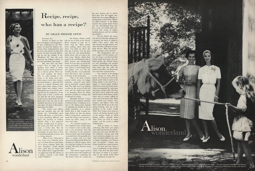 Recipe, Recipe, Who Has a Recipe?