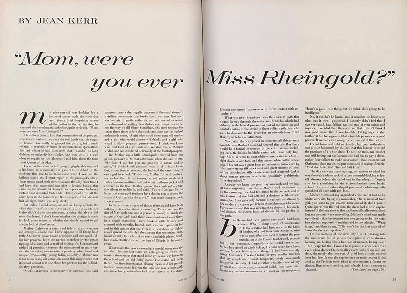 “Mom, Were You Ever Miss Rheingold?”