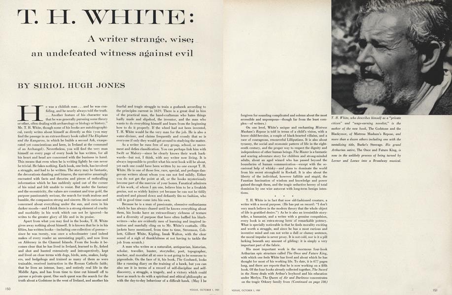 T.H. White: A Writer Strange, Wise; An Undefeated Witness Against Evil