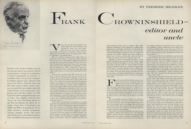 Frank Crownshield–Editor and Uncle