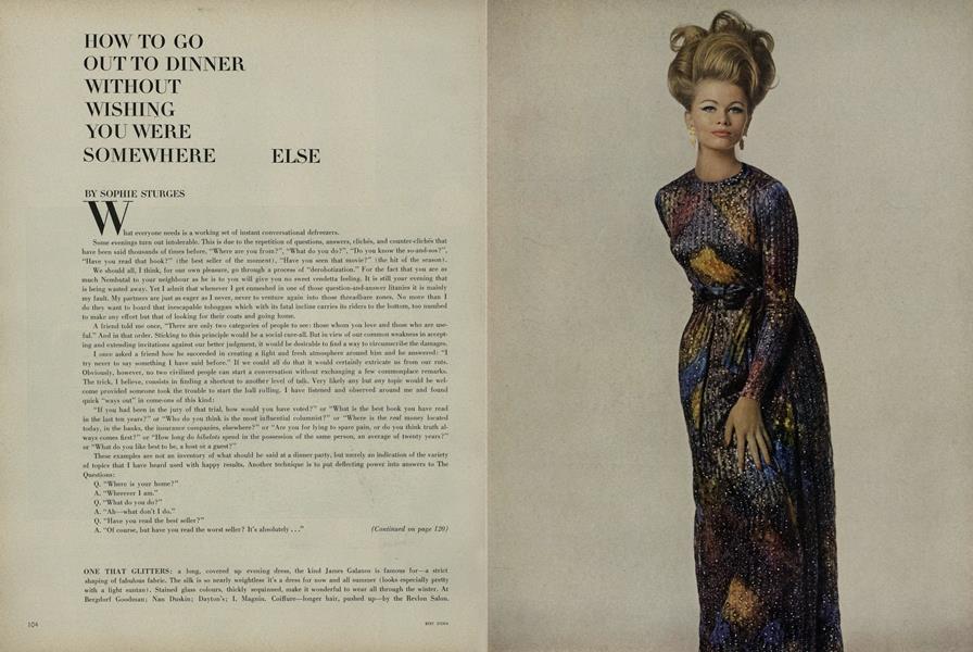 "How to Go Out to Dinner without Wishing You Were Somewhere Else"